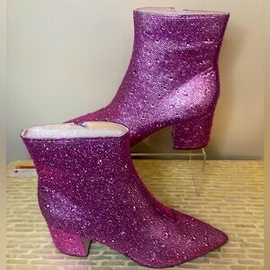 Betsey Johnson Pink Bling Boots